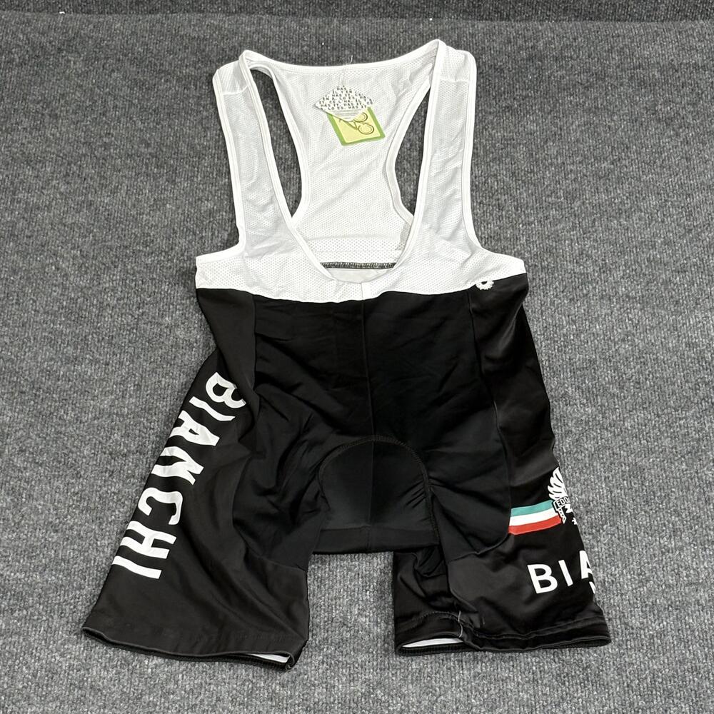 Bianchi Bib Shorts Mens XXL Black Cycling Lycra Padded Chamois Edoardo Italian
